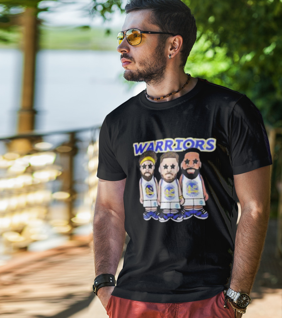 Warriors Steph Curry Klay Thompson Draymond Cartoon T-Shirt