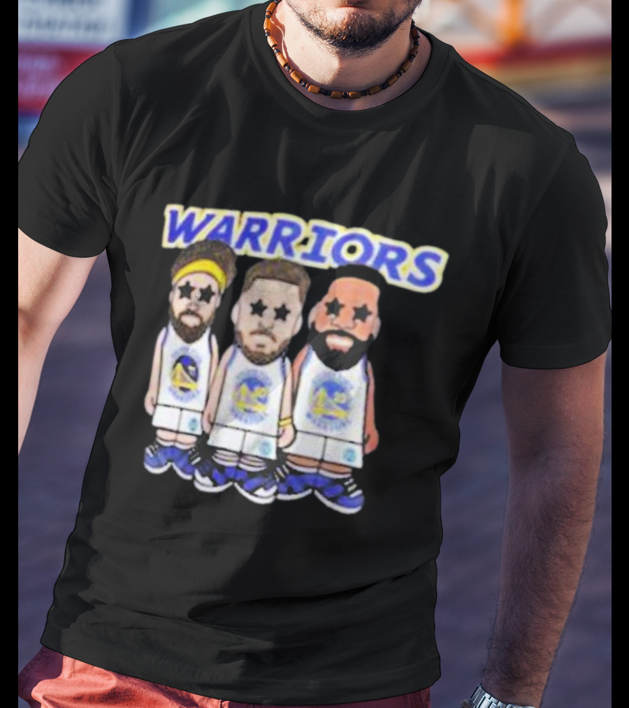 Warriors Steph Curry Klay Thompson Draymond Cartoon T-Shirt