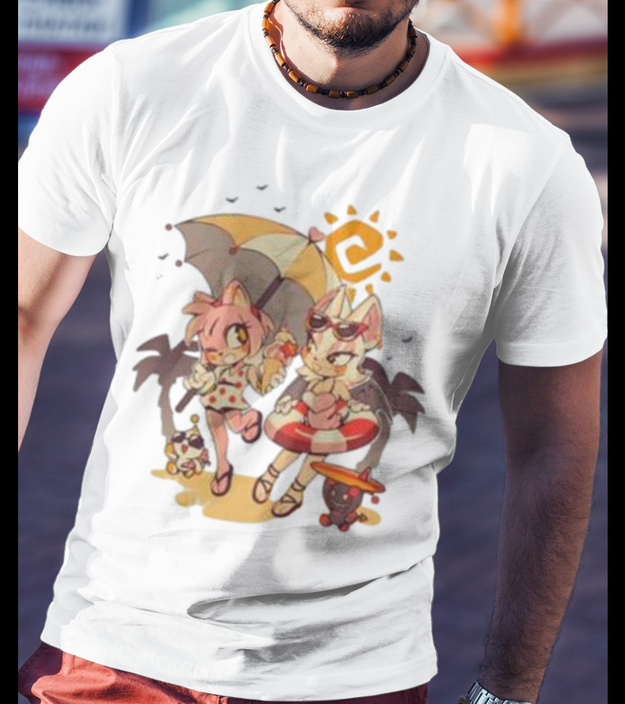 The Yetee Merch Door Into Summer With Cute Beach Characters And Umbrella T-Shirt