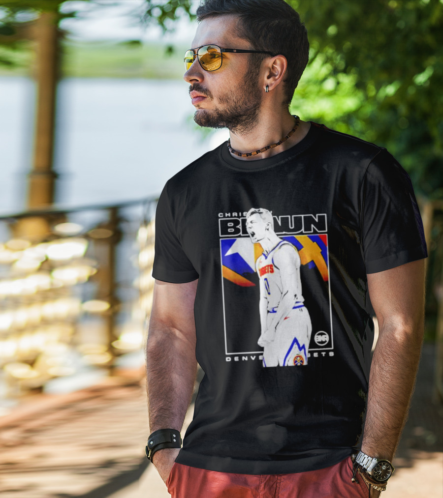 Christian Braun Denver Nuggets Basketball Player With Logo And Dynamic T-Shirt