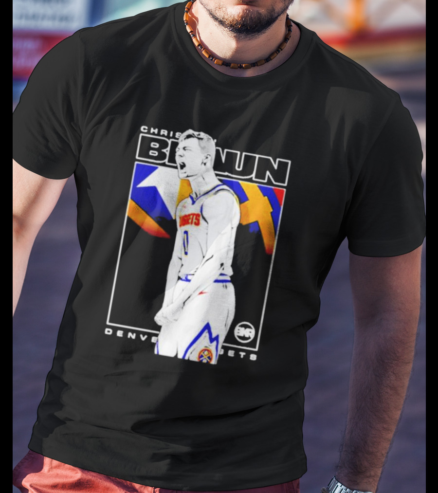 Christian Braun Denver Nuggets Basketball Player With Logo And Dynamic T-Shirt
