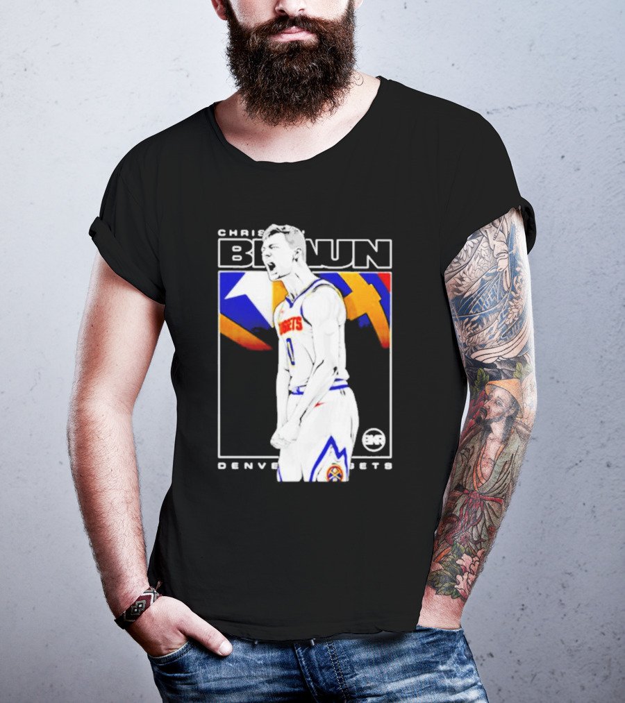 Christian Braun Denver Nuggets Basketball Player With Logo And Dynamic T-Shirt