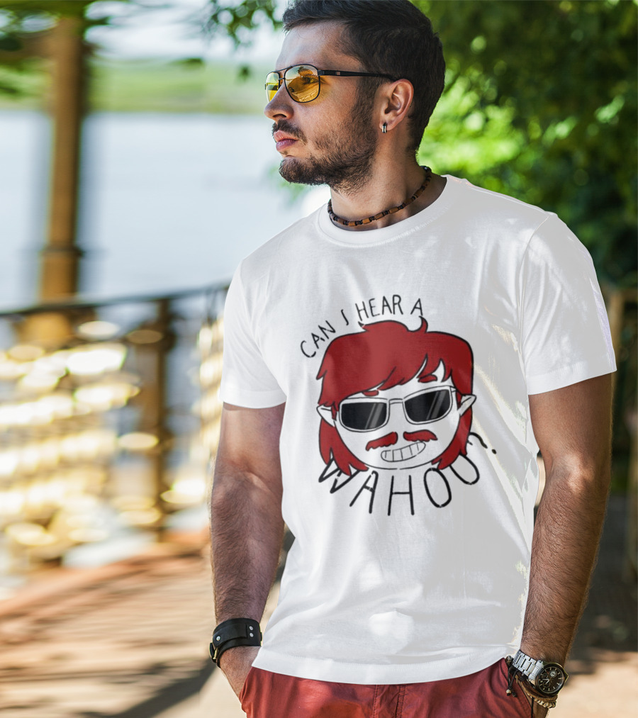 Can I Hear A Wahoo Red-Haired Character With Sunglasses T-Shirt