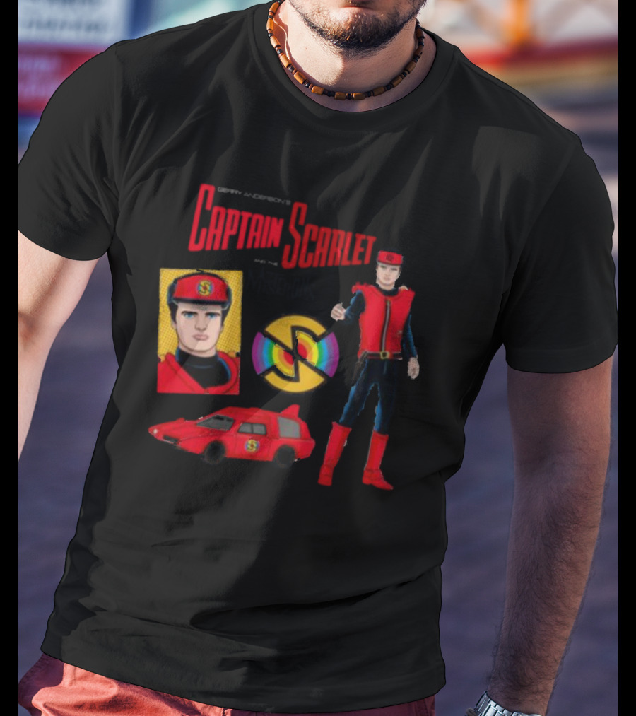 Gerry Anderson's Captain Scarlet And The Mysterons Iconic Character And Vehicle Montage T-Shirt