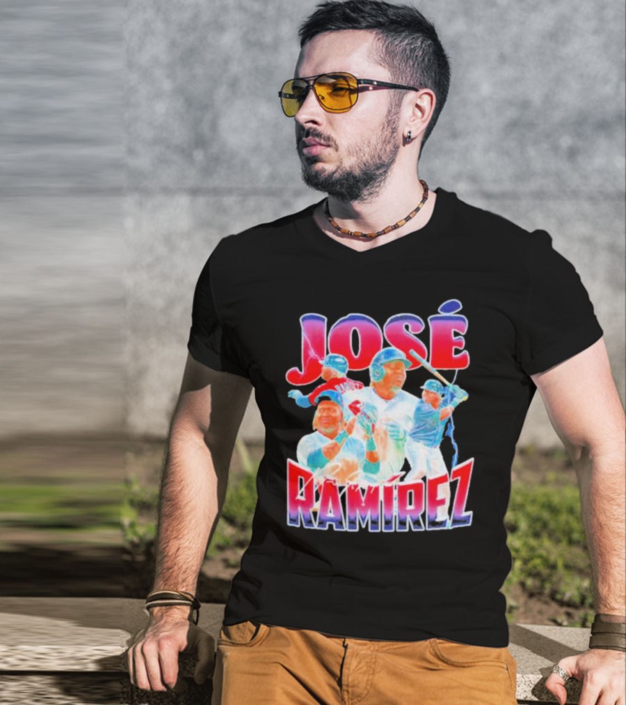José Ramírez Signature Series Baseball Action Collage T-Shirt