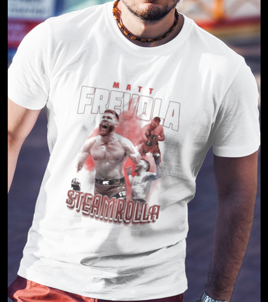 MATT FREVOLA STEAMROLLA Fiery MMA Fighter Action Scene T-Shirt