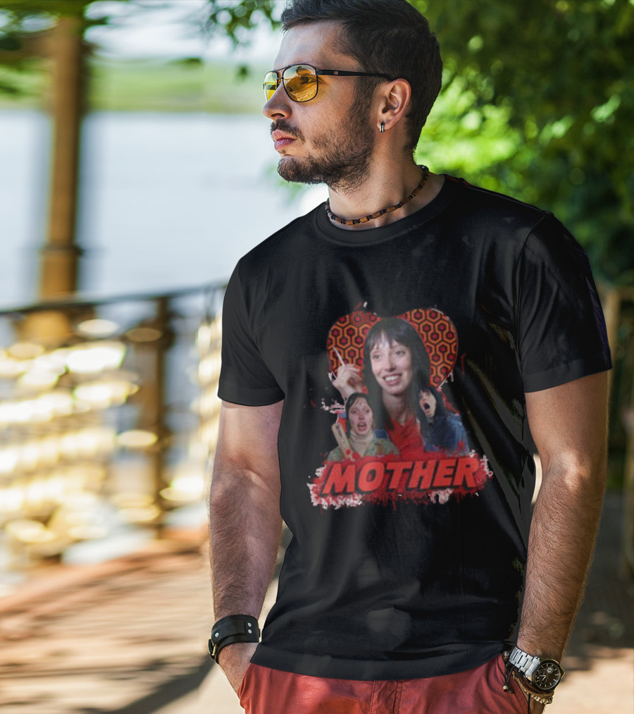 Mother The Shining Iconic Horror Film Parody Redrum Typography T-Shirt