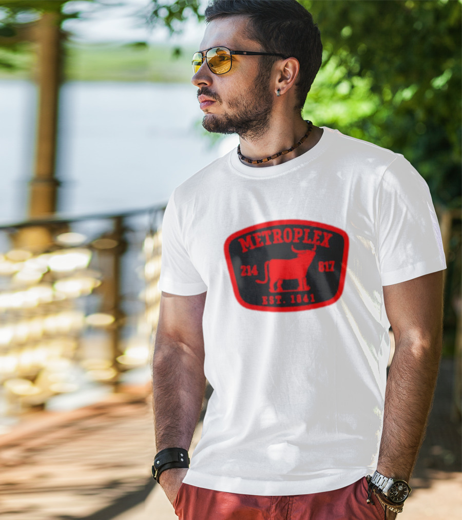 Metroplex 214 817 Est 1841 Longhorn Patch T-Shirt