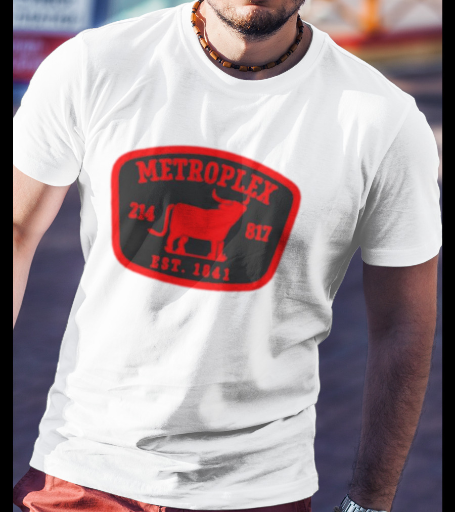 Metroplex 214 817 Est 1841 Longhorn Patch T-Shirt