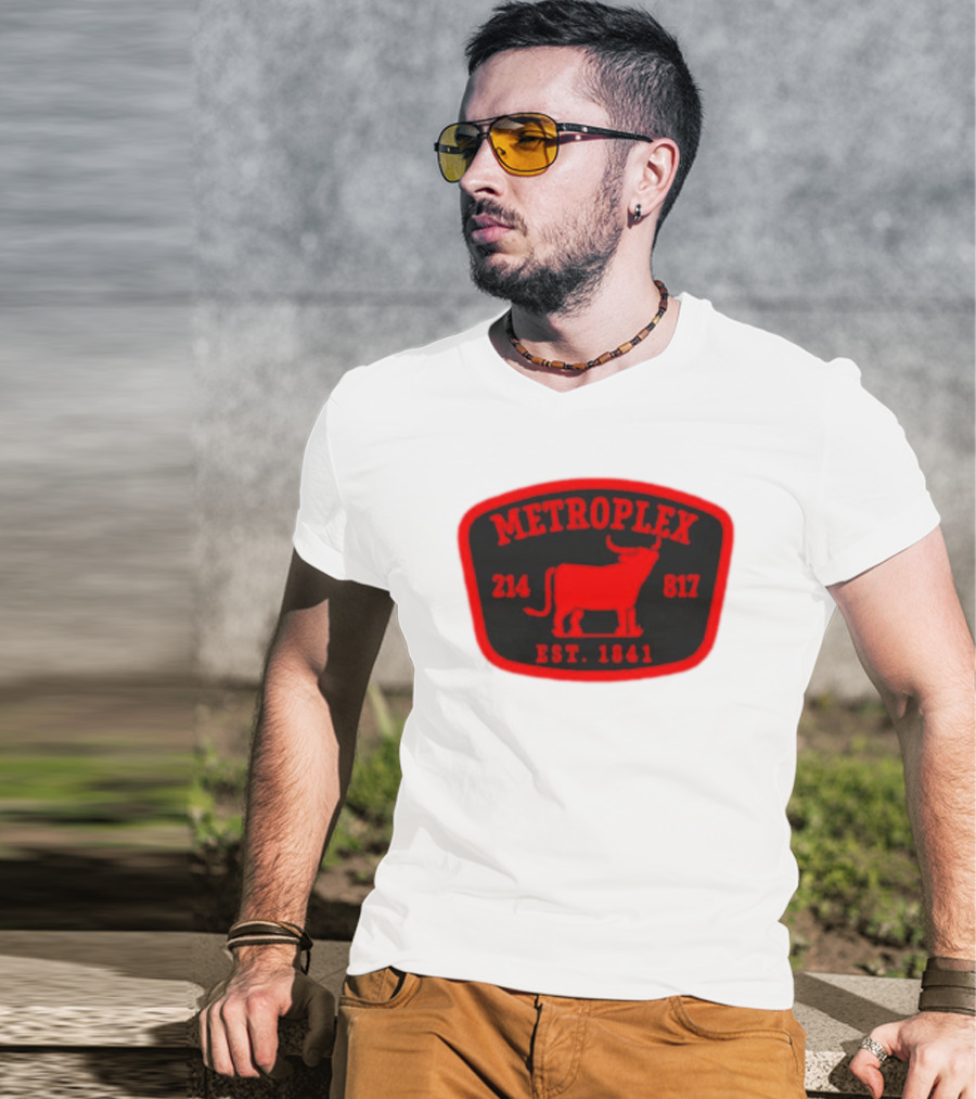 Metroplex 214 817 Est 1841 Longhorn Patch T-Shirt