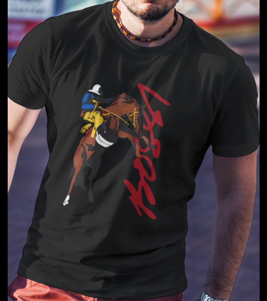 Bossi Cowboy Colorful Rodeo Horse Scene T-Shirt