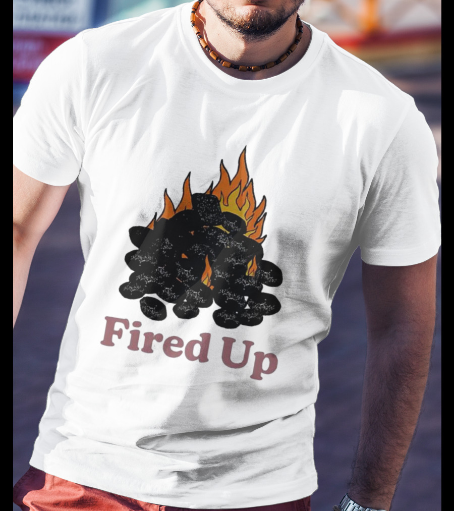 Fired Up Burning Coals And Flames T-Shirt