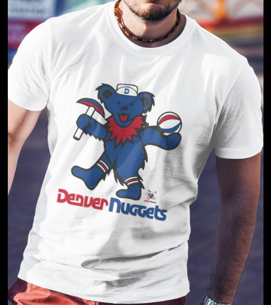 Denver Nuggets Grateful Dead Dancing Bear Basketball Axe T-Shirt