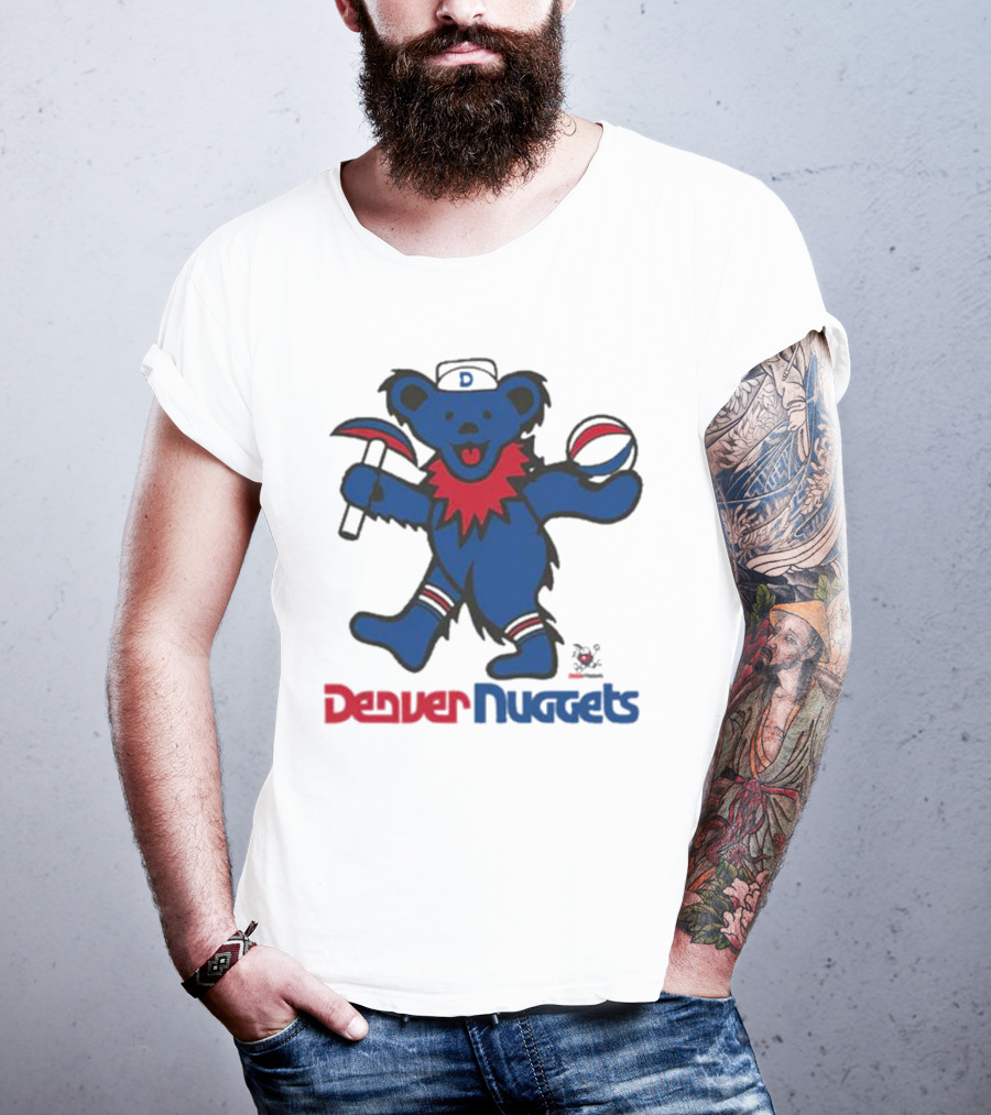 Denver Nuggets Grateful Dead Dancing Bear Basketball Axe T-Shirt