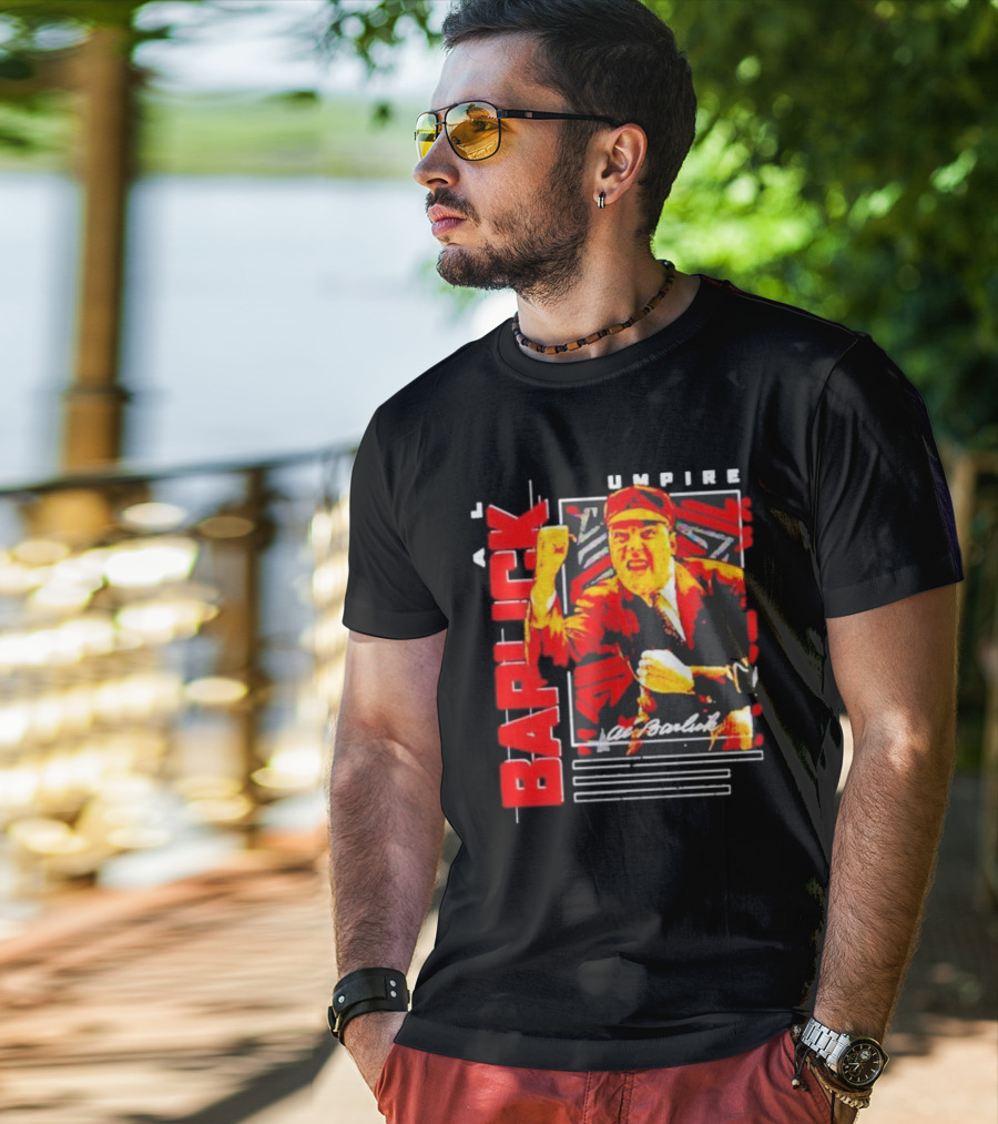 Al Barlick Umpire Sports Card Vintage Red T-Shirt