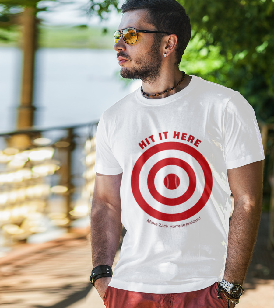 Hit It Here Make Zack Hample Jealous Baseball Target T-Shirt