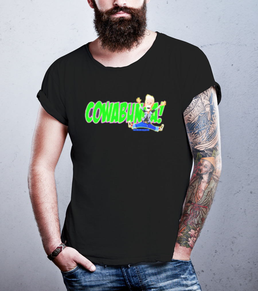 Rob Paulsen Cowabunga Cartoon Character Jumping Enthusiastically T-Shirt