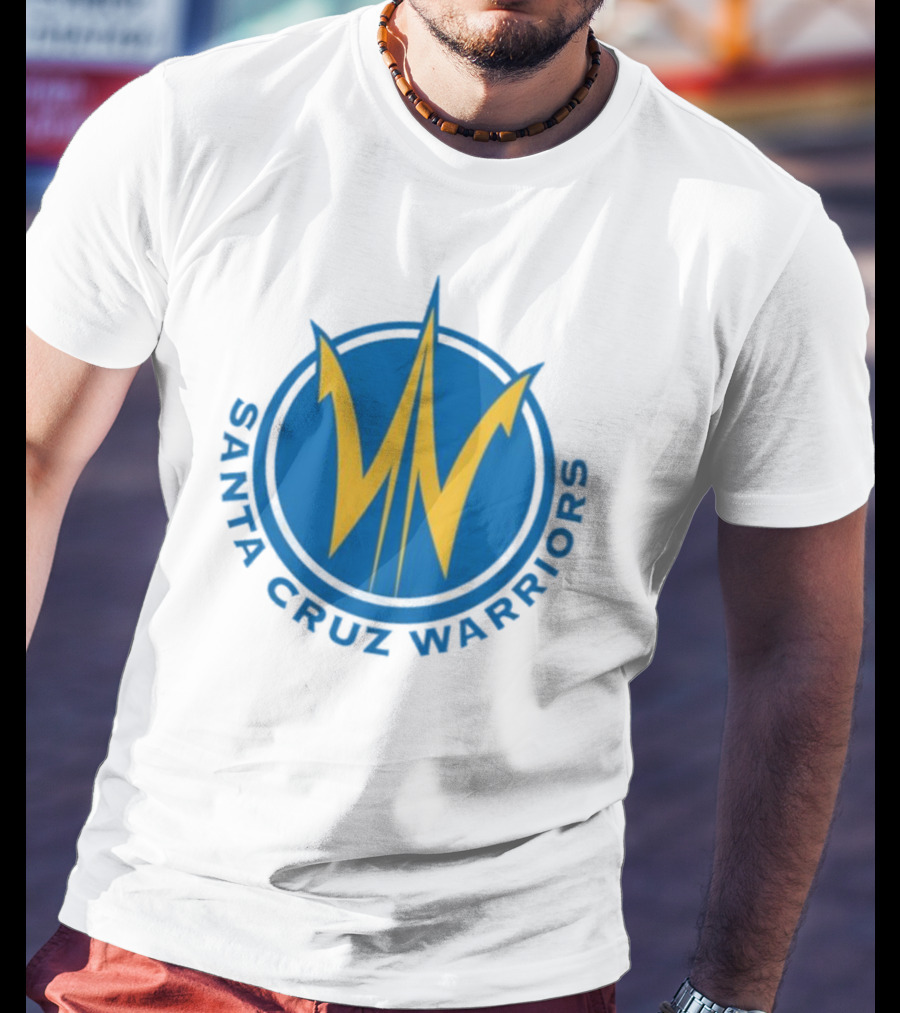 Santa Cruz Warriors Basketball Team Logo Blue And Yellow T-Shirt