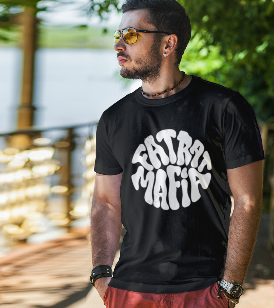 Fat Rat Mafia Retro Psychedelic Font T-Shirt