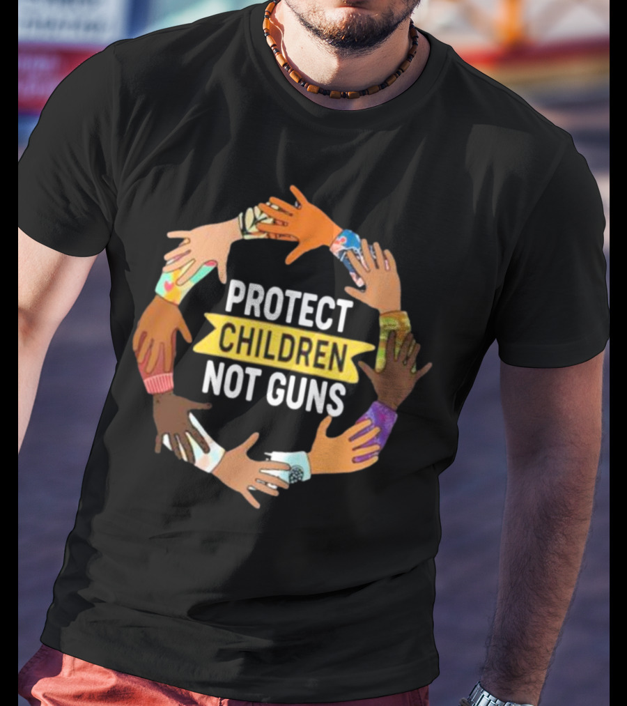 Protect Children Not Guns Diverse Hands Unity Circle T-Shirt