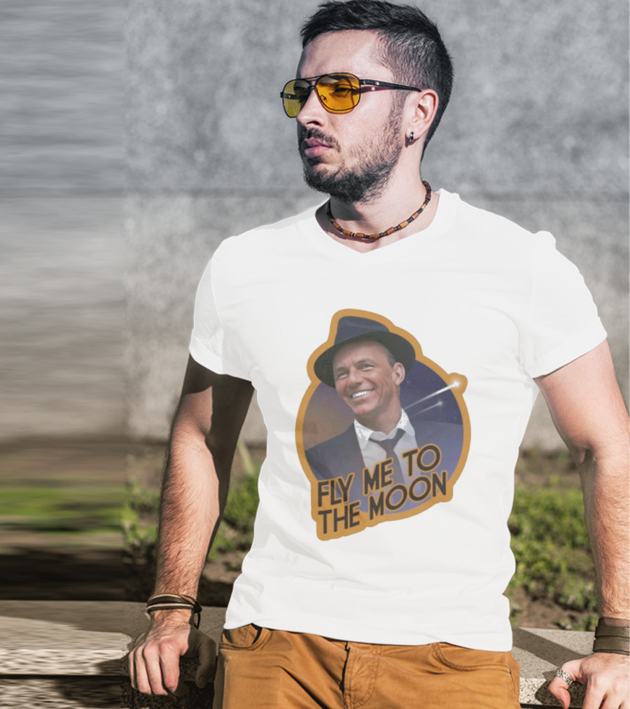 Frank Sinatra Fly Me To The Moon Vintage Iconic Singer T-Shirt