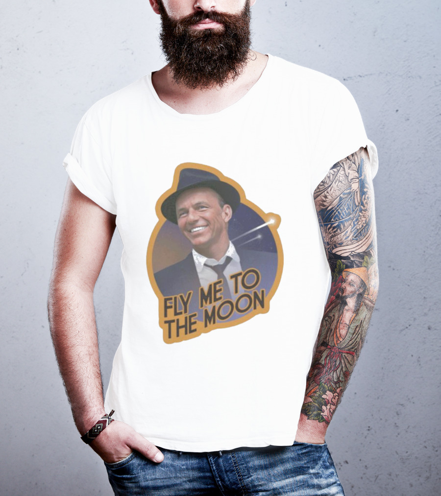 Frank Sinatra Fly Me To The Moon Vintage Iconic Singer T-Shirt