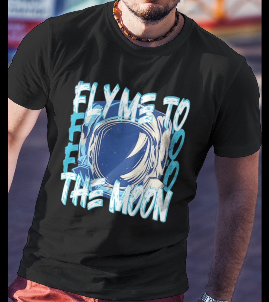 Fly Me To The Moon Astronaut Helmet Sky Stars T-Shirt