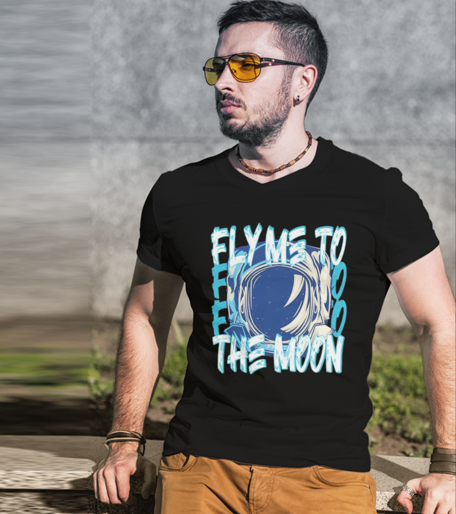 Fly Me To The Moon Astronaut Helmet Sky Stars T-Shirt