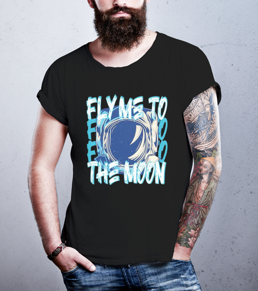 Fly Me To The Moon Astronaut Helmet Sky Stars T-Shirt