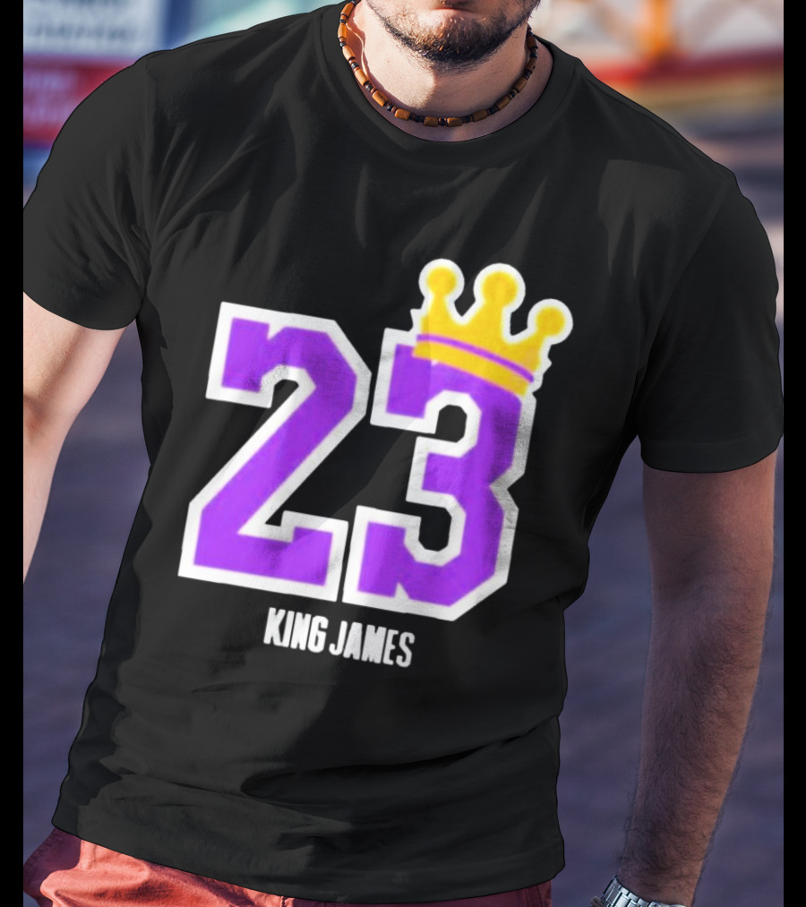King Lebron James 23 Purple Crown La Lakers T-Shirt