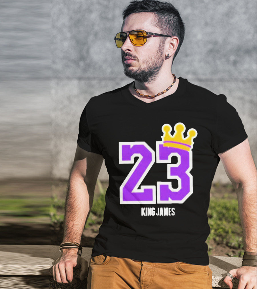 King Lebron James 23 Purple Crown La Lakers T-Shirt