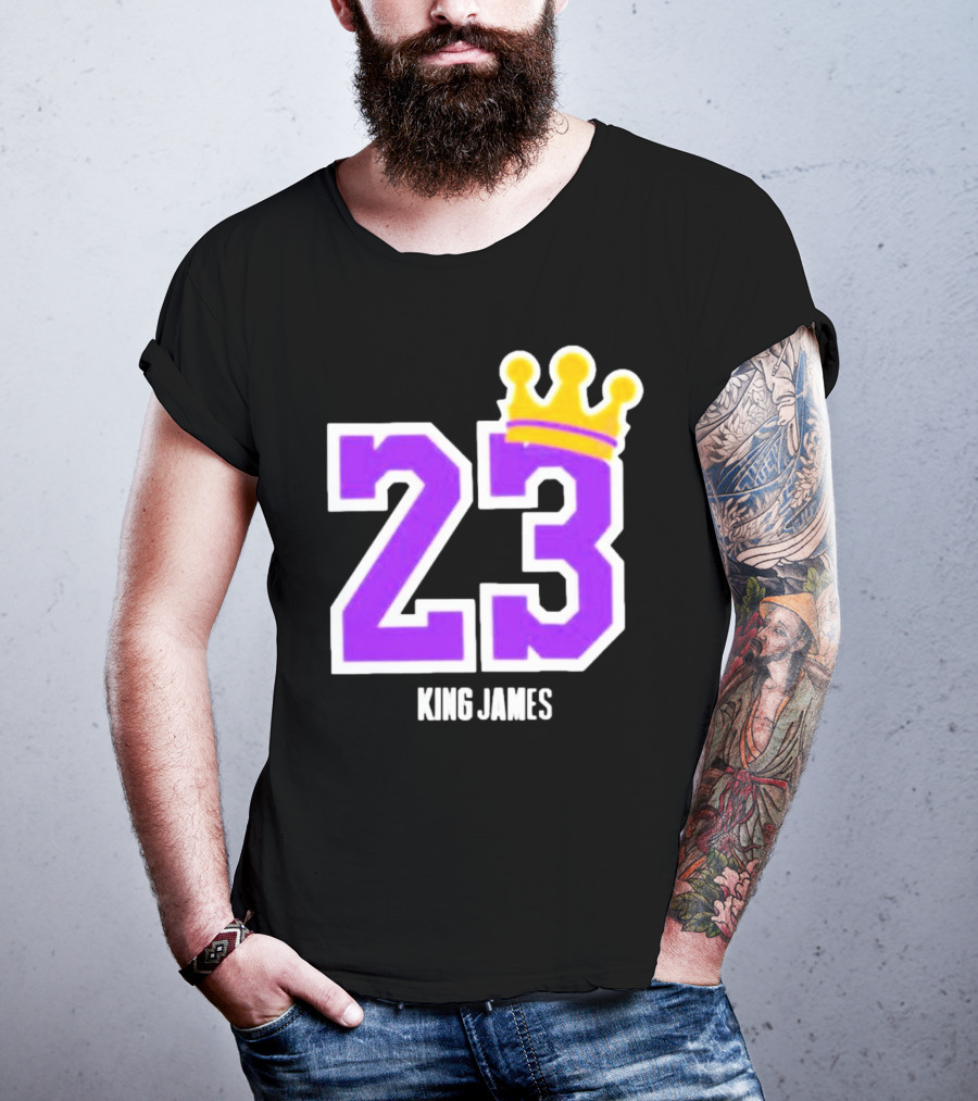 King Lebron James 23 Purple Crown La Lakers T-Shirt