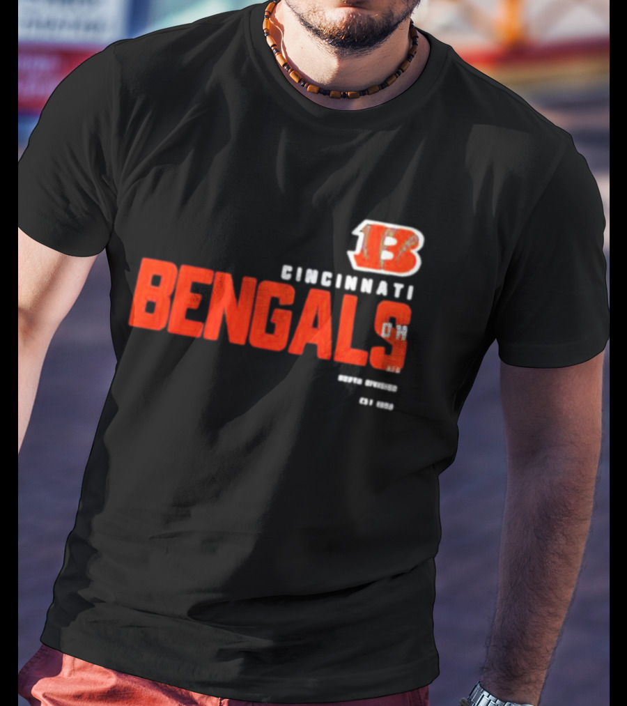 Cincinnati Bengals 13 Ohio Est 1968 Sports Team Tri-Blend T-Shirt