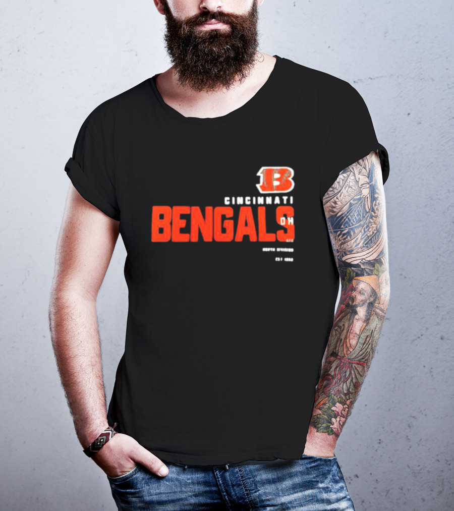 Cincinnati Bengals 13 Ohio Est 1968 Sports Team Tri-Blend T-Shirt