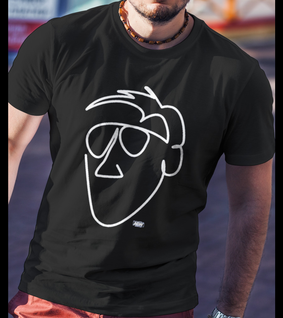 Cassidy One Line Art Abstract Face Glasses T-Shirt
