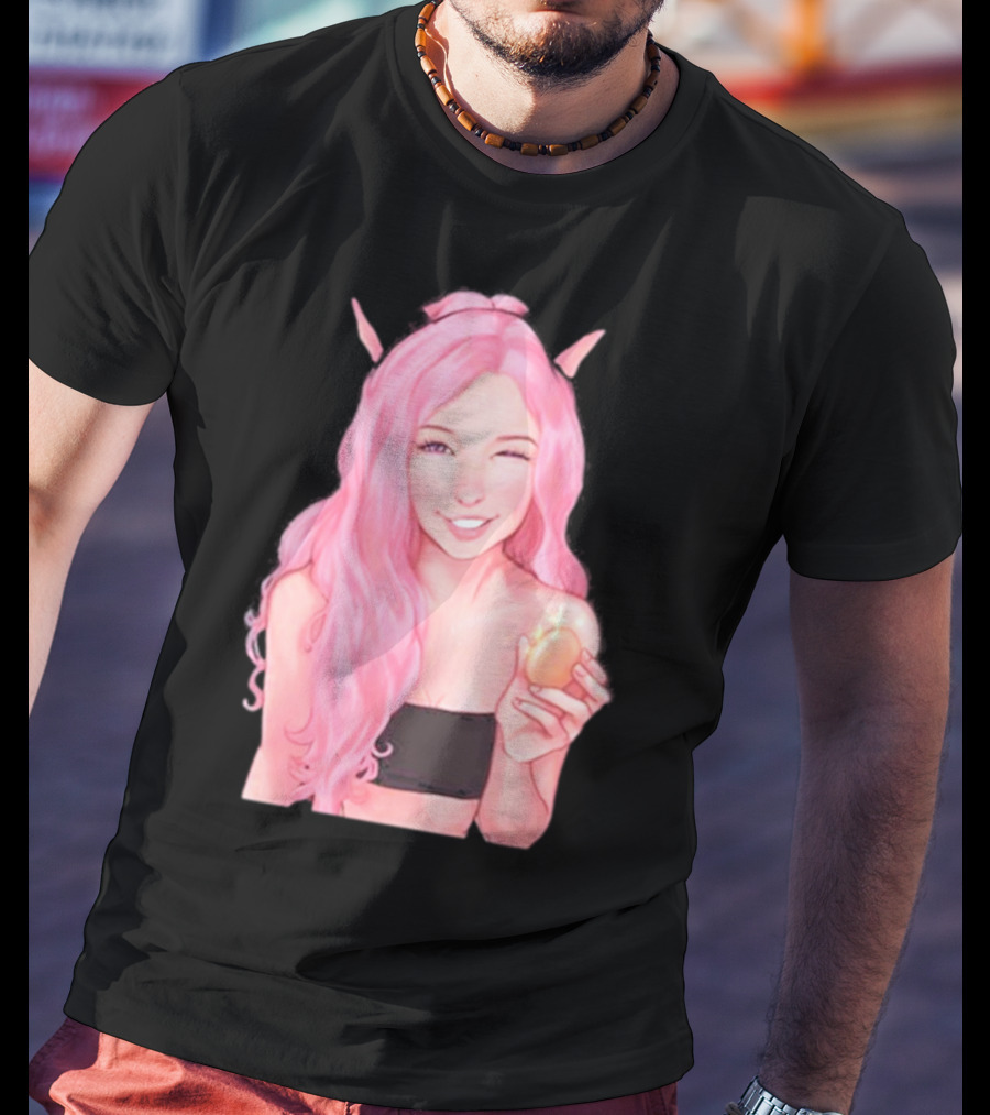 Belle Delphine Pink Hair Winking Holding Golden Egg Fantasy T-Shirt