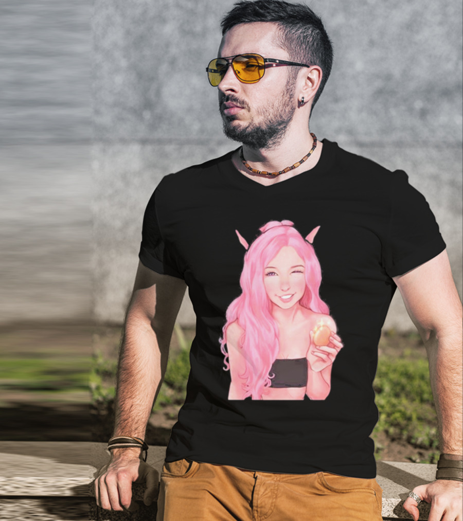 Belle Delphine Pink Hair Winking Holding Golden Egg Fantasy T-Shirt