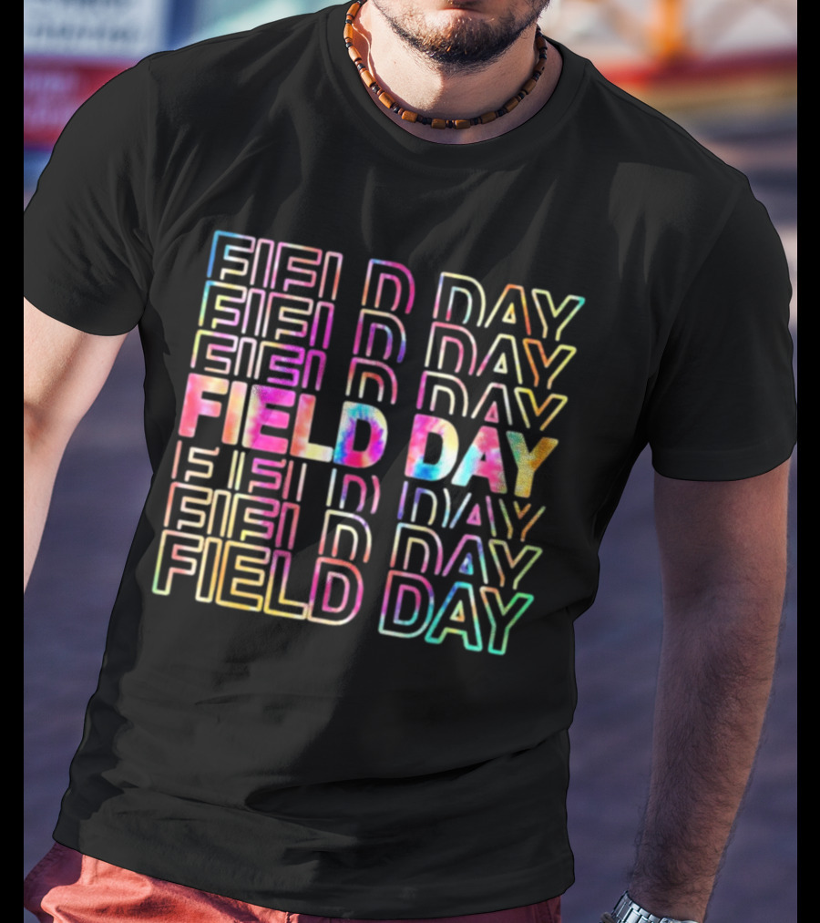 Field Day Colorful Tie Dye Text T-Shirt