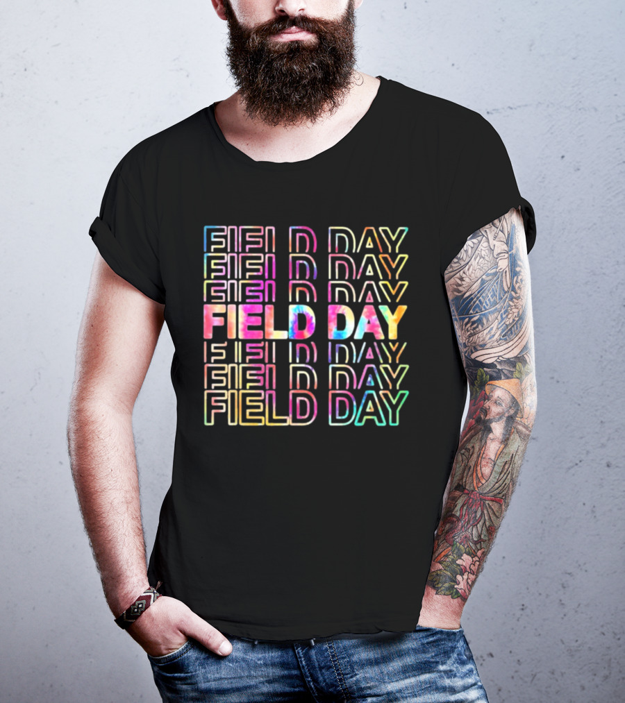 Field Day Colorful Tie Dye Text T-Shirt