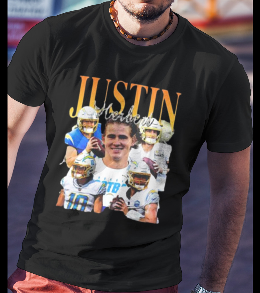 JUSTIN Herbert Chargers Quarterback Football Team Player T-Shirt