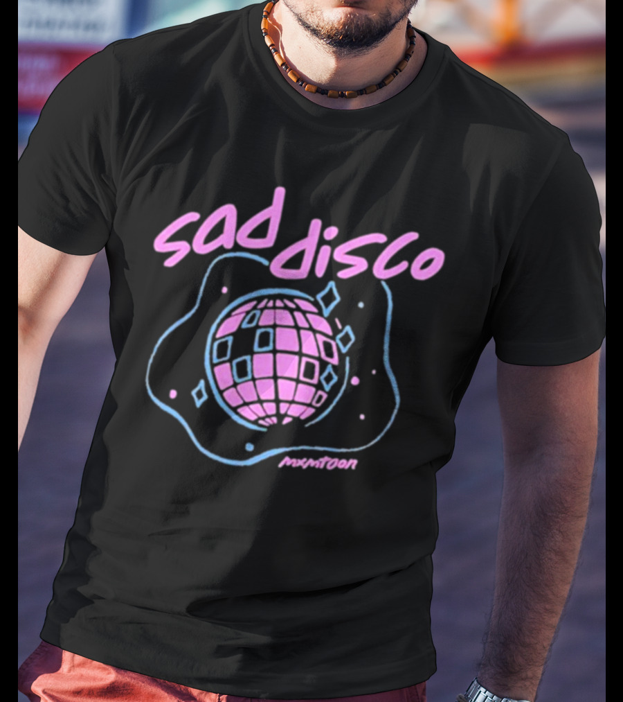 Sad Disco Mxmtoon Pastel Pink Blue Retro Aesthetic Disco Ball T-Shirt