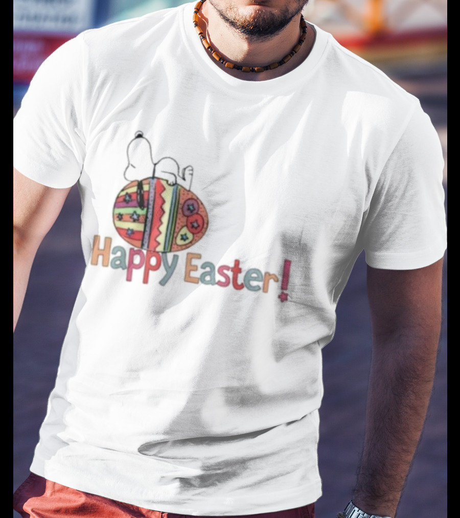 Snoopy Sleeping On Easter Egg Happy Easter T-Shirt