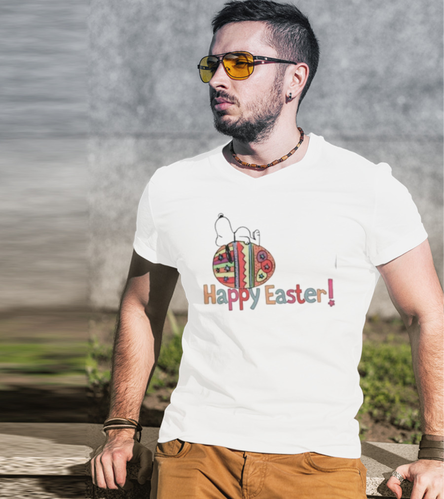 Snoopy Sleeping On Easter Egg Happy Easter T-Shirt