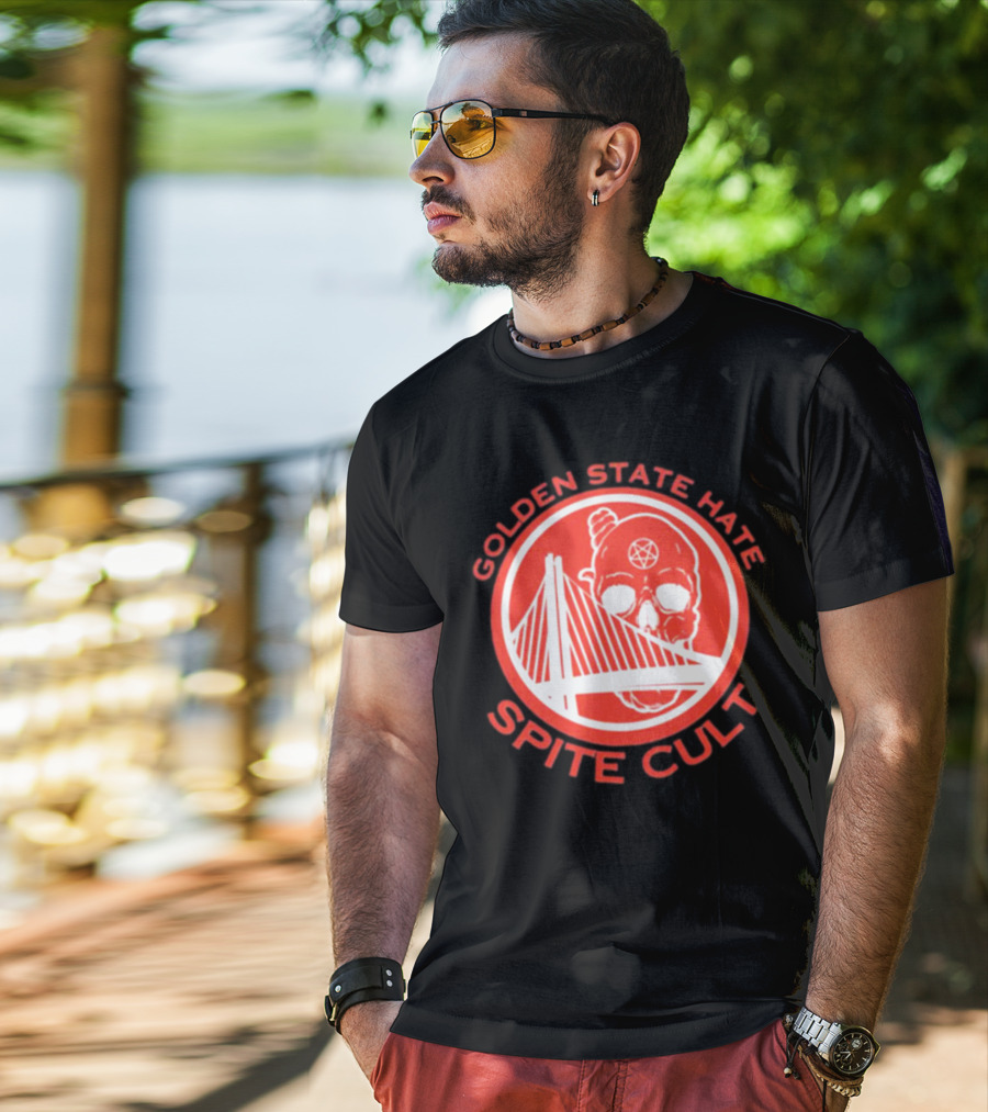 Golden State Hate Spite Cult Skull Bridge T-Shirt