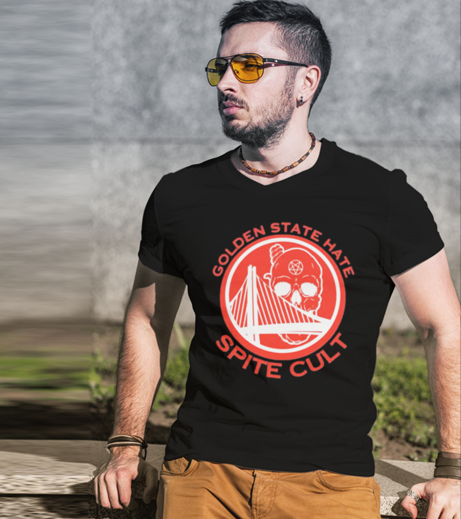 Golden State Hate Spite Cult Skull Bridge T-Shirt