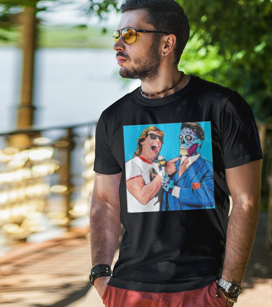 SquaredCircle They Live Wrestling Parody Comic T-Shirt