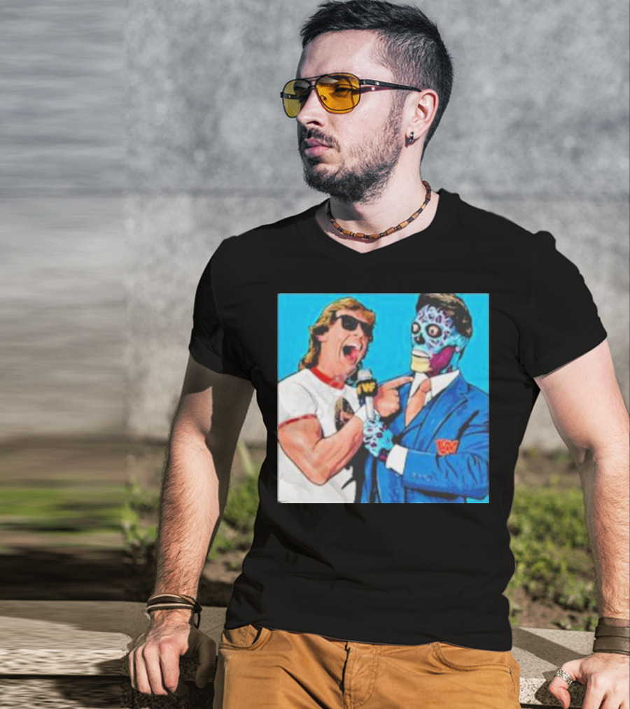 SquaredCircle They Live Wrestling Parody Comic T-Shirt