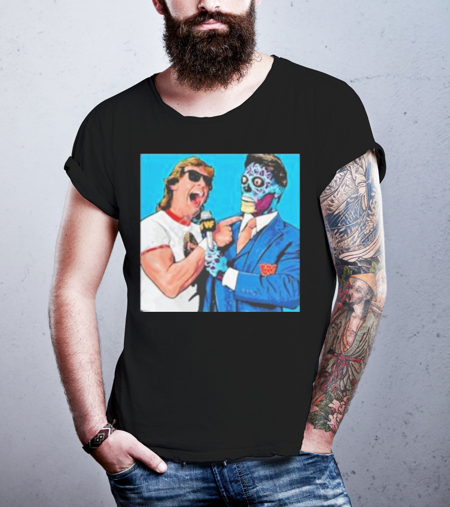 SquaredCircle They Live Wrestling Parody Comic T-Shirt