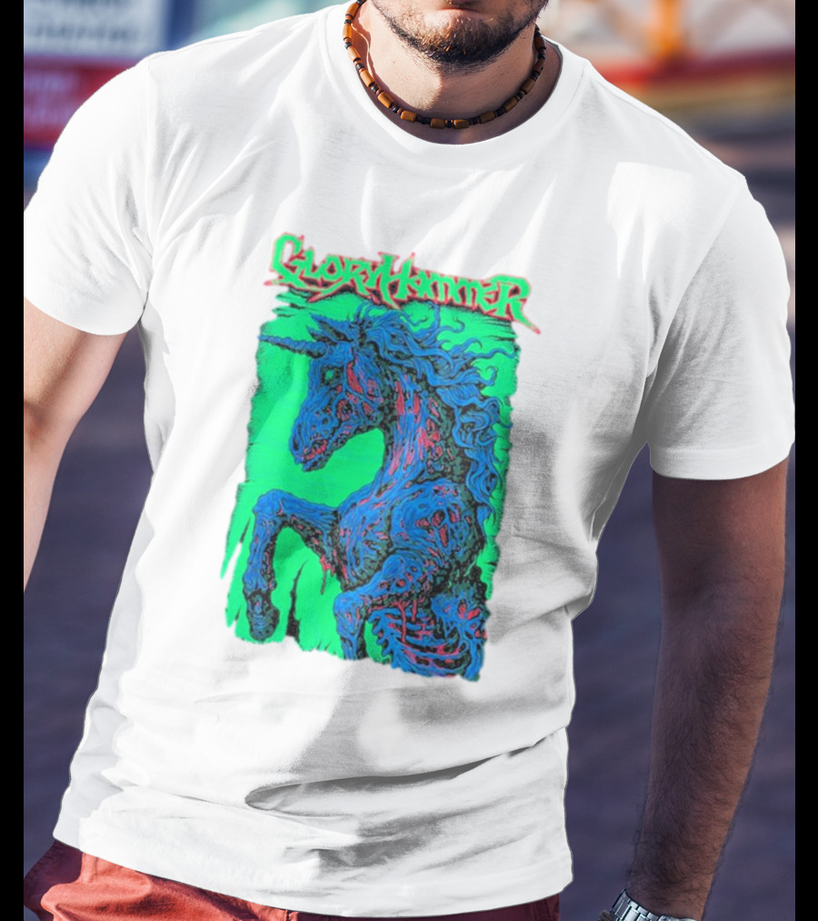 Gloryhammer Glowing Zombie Unicorn T-Shirt
