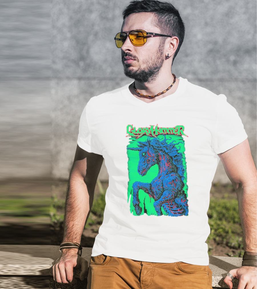 Gloryhammer Glowing Zombie Unicorn T-Shirt